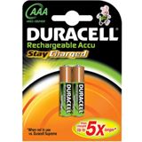 Duracell Stay Charged AAA / Micro Nickel-Metall-Hydrid 800 mAh 2er Pack