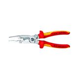Elek.-Installationsz. L.200mm VDEschwarz atram. Kopf verchr m.Öffnungsfed Knipex